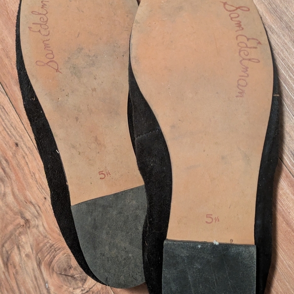 Sam Edelman Black Suede Flats with Bow - Picture 4 of 4